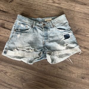 (5 for $25) Women's distressed 'Boyfriend' fit jean shorts from H&M.